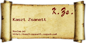 Kaszt Zsanett névjegykártya