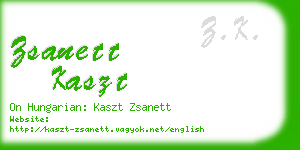 zsanett kaszt business card